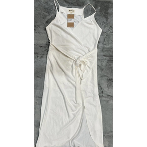 MALIBU BUM WHITE TIE FRONT‎ TUNIC DRESS SZ Small